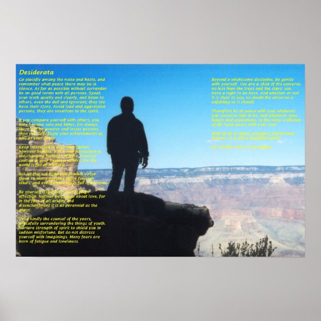 Poster Desiderata-Grand-Canyon (Devant)