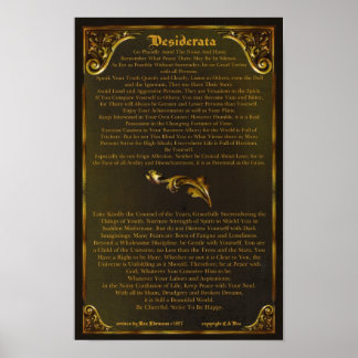 Poster DESIDERATA-Max Ehrmann-11x17-Gold Baroque