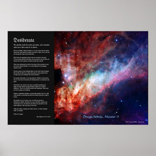 Poster Desiderata - Omega Nebula, Messier 17 (Devant)