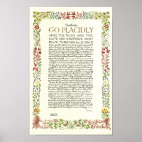 Poster DESIDERATA par Max Ehrmann - Fleur sauvage
