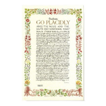 Poster DESIDERATA par Max Ehrmann - Fleur sauvage