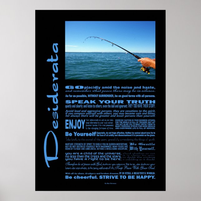 Poster Desiderata Poème Pêche Au Milieu De L'Océan (Devant)