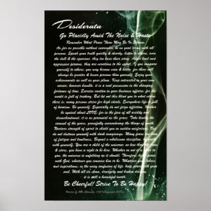 Poster DESIDERATA Poster-Max Ehrmann Champagne Fumer
