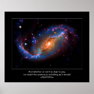 Poster Desiderata quote - Galaxie spirale barrée NGC 1672
