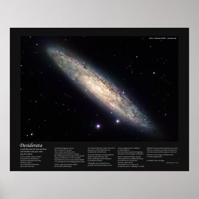 Poster Desiderata sur Galaxie spirale NGC 253 (Devant)