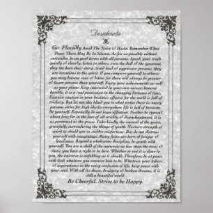 Poster DESIDERATA sur le parchemin