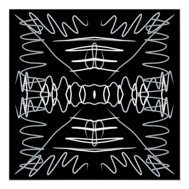 Poster Design abstrait noir et blanc (Devant)