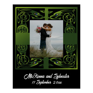 Poster Design Celtique irlandais traditionnel vert