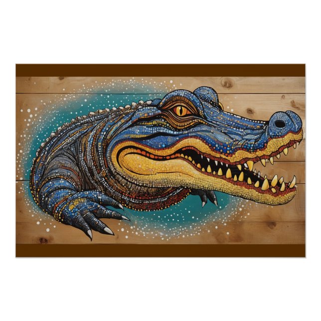 Poster Design d'art crocodile australien (Devant)