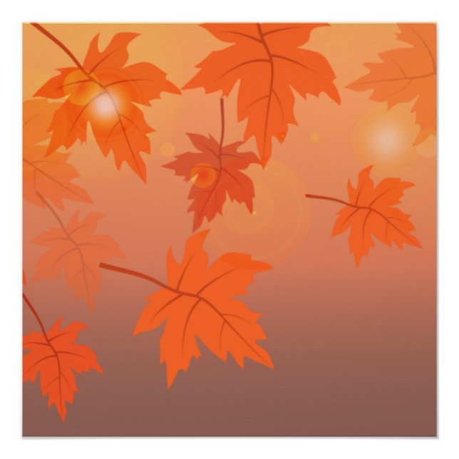 Poster Design d'automne avec feuilles d'érable et effet b (Devant)