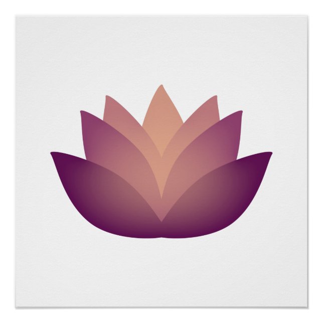 Poster Design de fleurs Mauve Lotus (Devant)