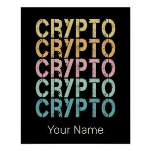 Poster Design de lettres rétro Crypto pour Cryptomonnaie