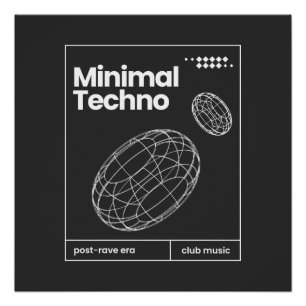 Poster Design de sphères de musique Techno minimaliste