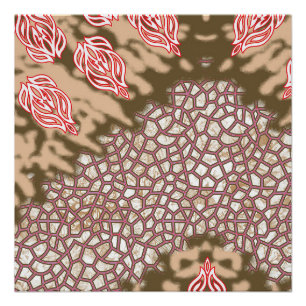 Poster Design de tissu complexe avec motifs floraux