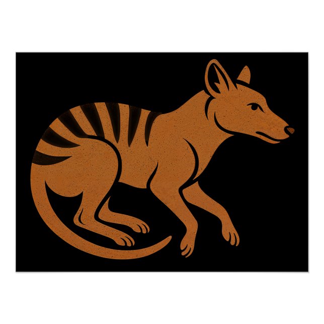 Poster Design de typographie Thylacine vintage (Devant)