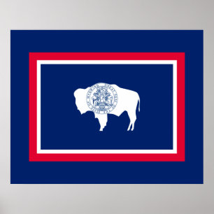 Poster Design du drapeau d'état du Wyoming