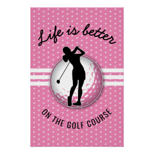 Poster Design élégant de Golfeur pour femmes