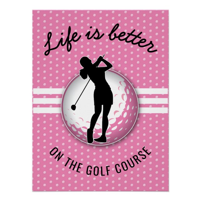 Poster Design élégant de Golfeur pour femmes (Devant)