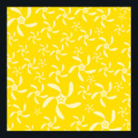Poster Design Floral estival. Jaune ensoleillé.<br><div class="desc">Motif de fleurs dans jaune clair et ensoleillé. Une belle décoration estivale,  ces fleurs stylisées ont un spin amusant - le design de torsion au motif,  et une apparence comme le soleil.</div>