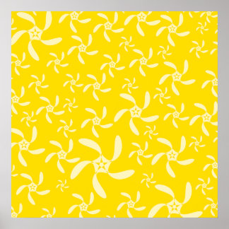 Poster Design Floral estival. Jaune ensoleillé.