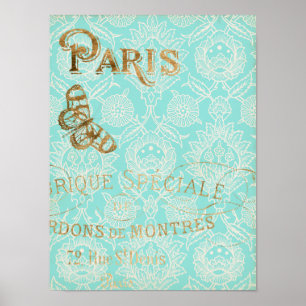 Poster Design Gold vintage Paris