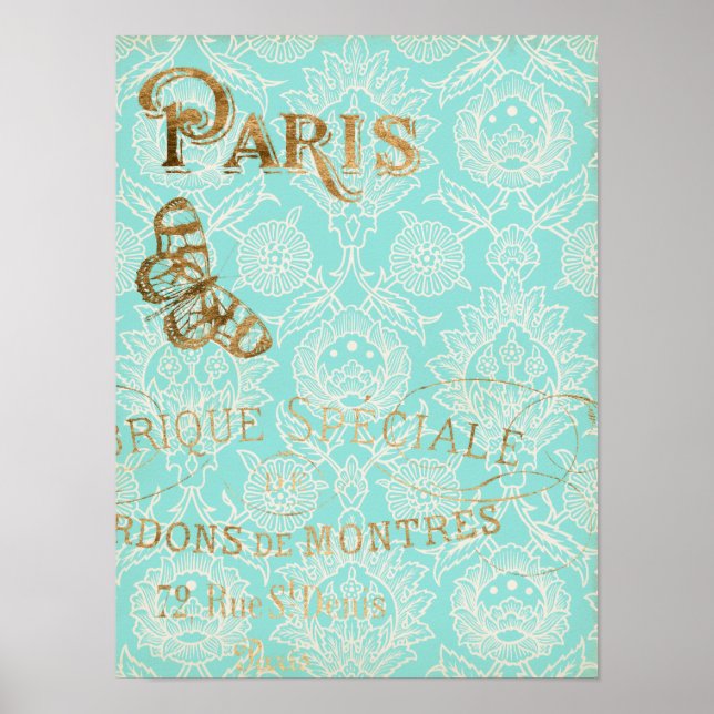 Poster Design Gold vintage Paris (Devant)