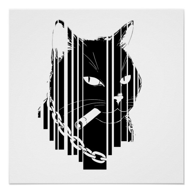 Poster Design graphique de chat cool (Devant)