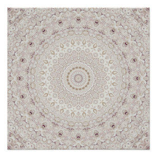 Poster Design Motif en mandala beige et taupe