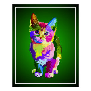 Poster Design prismatique Stylisé Kitten-32345