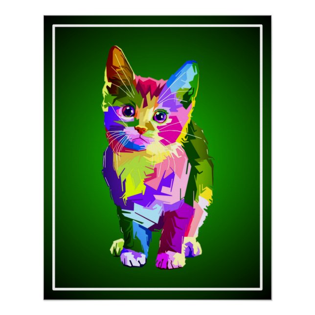 Poster Design prismatique Stylisé Kitten-32345 (Devant)