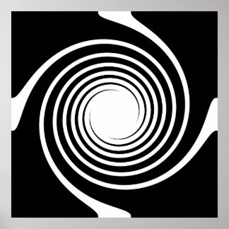 Poster Design spiral noir et blanc.