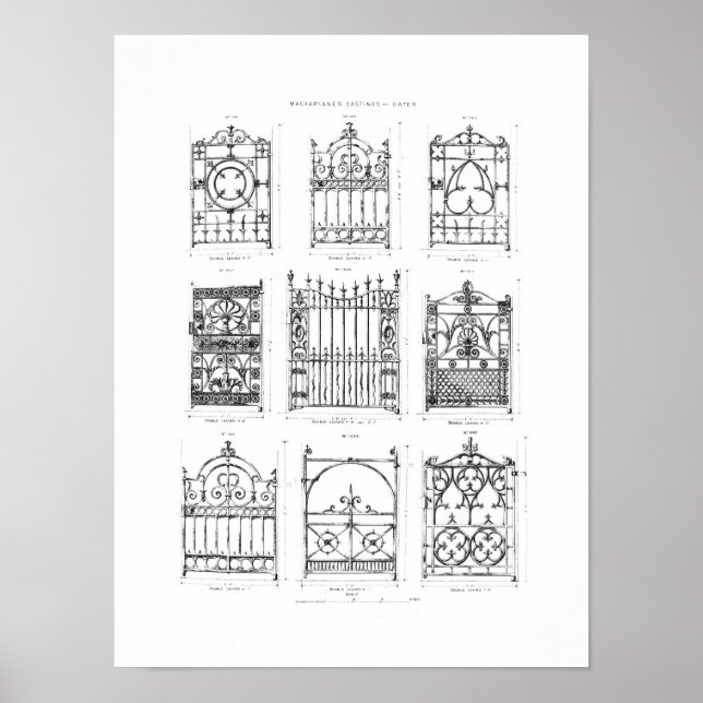 Poster Designs for cast-iron gates, from 'Macfarlane's Ca (Devant)