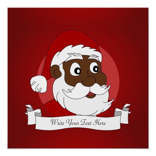 Poster Dessin animé de Père Noël noir (Devant)