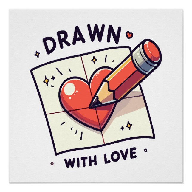 Poster Dessin avec amour (Devant)
