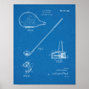 Poster Dessin d'art du club de golf 1925