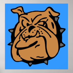 Poster Dessin de Bulldog en anglais