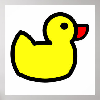 Poster Dessin de canard jaune