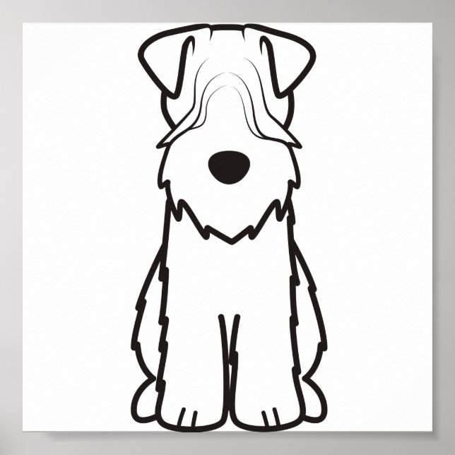 Poster Dessin de chien de Terrier roux (Devant)