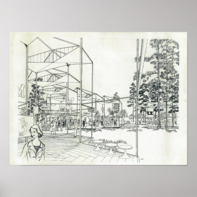 Poster Dessin de conception aérienne des aiguilles spatia (Devant)