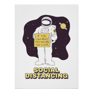 Poster Dessin de l'astronaute mignon   Art de dessin anim