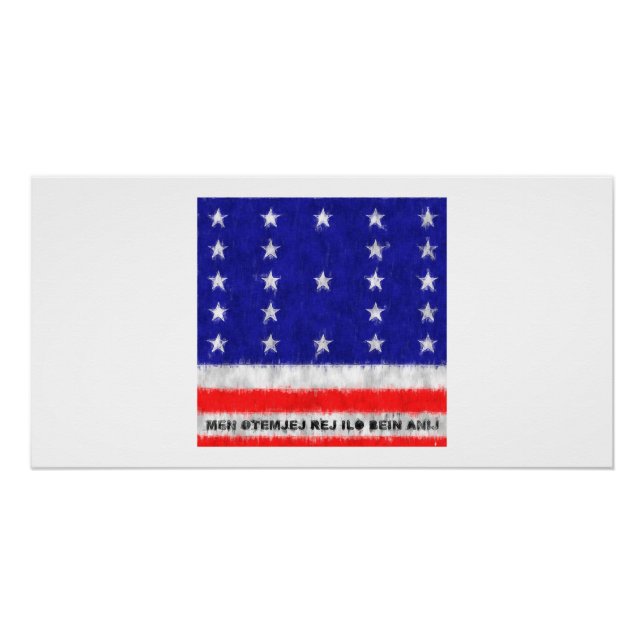 Poster Dessin de peinture à l'huile de l'atoll de Bikini (Devant)