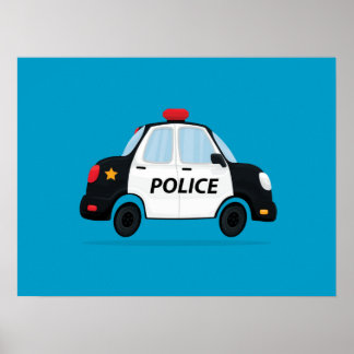 Poster Dessin de voiture de police mignonne