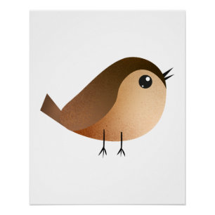 Poster Dessin d'Oiseau de Bruant