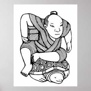 Poster Dessin d'origine Netsuke