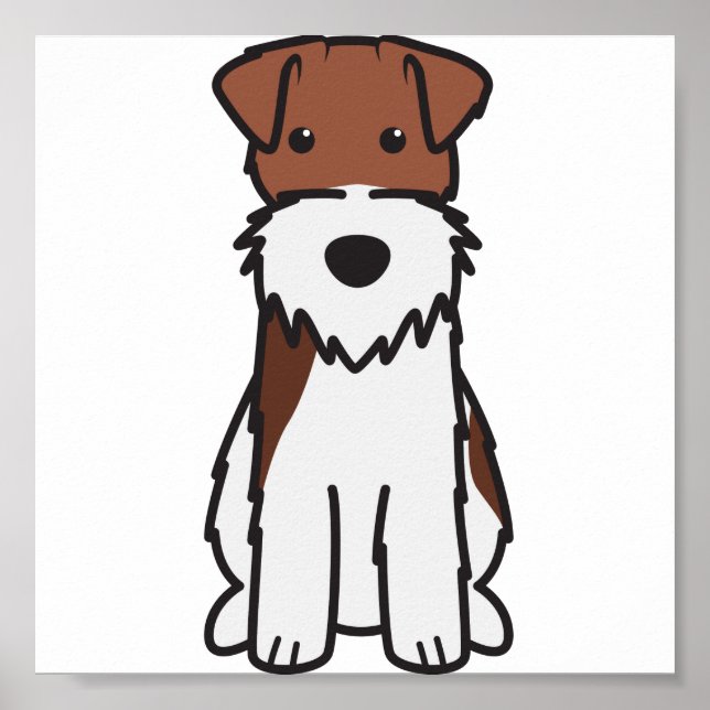 Poster Dessin du chien de Terrier Fox Wire (Devant)