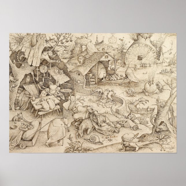 Poster Dessin du Pieter de Sloth Bruegel (Devant)