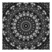 Dessin géométrique mandala noir et blanc