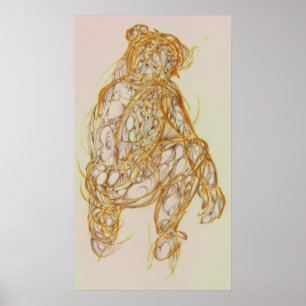 Poster Dessin gestuel féminin