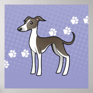 Poster Dessin Greyhound / Whippet / Greyhound italien