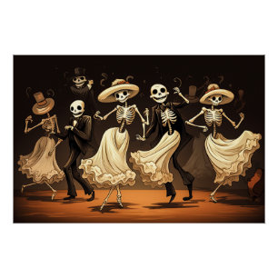 Poster Dessin Halloween Swing Dance